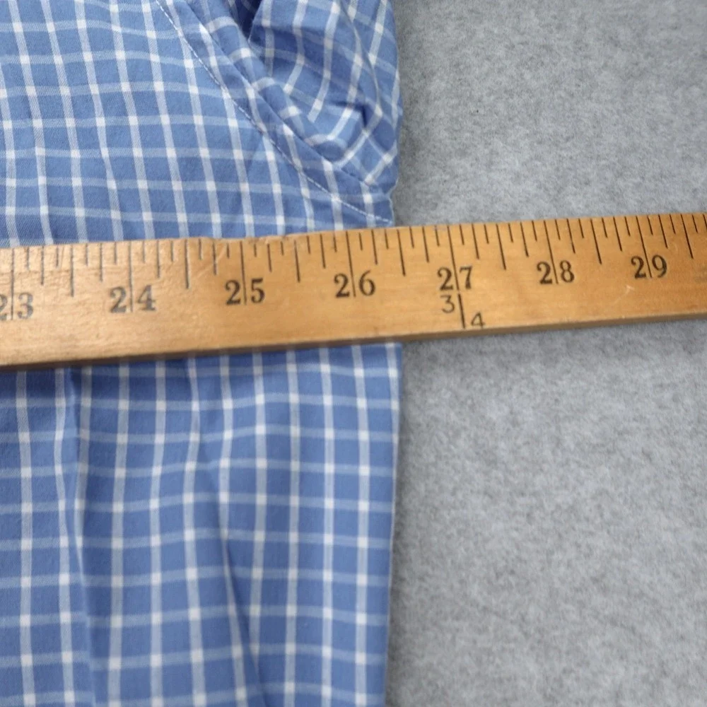 Panhandle Slim‎ Shirt Mens XL Blue Gingham Plaid Western Pearl Snap